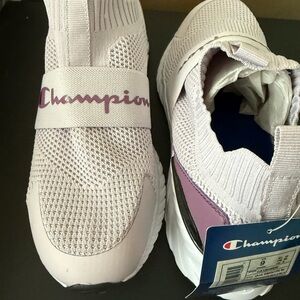 Champion Lilac and White Knit Sneakers